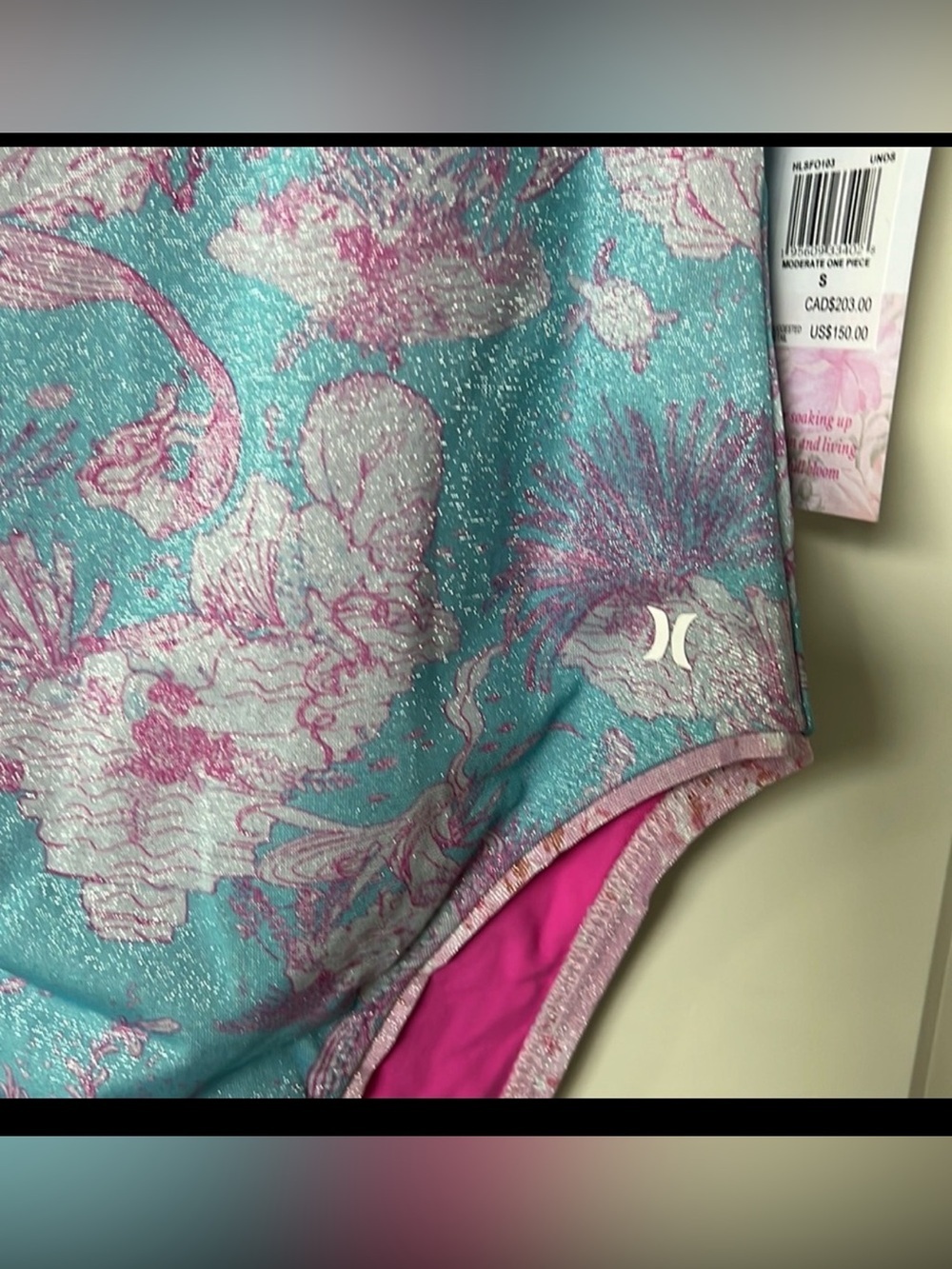 Hurley x LoveShackFancy Under The Sea Shimmer One Piece Swimsuit Sz S Sold Out - Picture 3 of 12